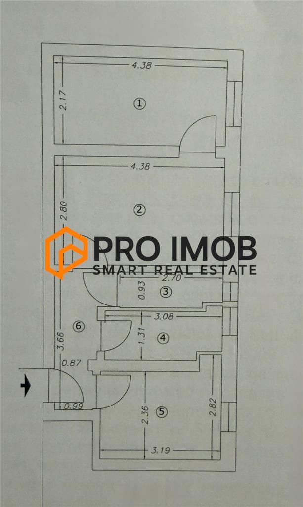 Apartament 2 camere cf 2 semidecomandat zona Spiru Haret
